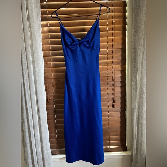 Blue Midi Slip Dress - Picture 1 of 3